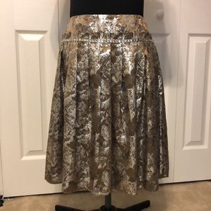 CARMEN MARC VALVO Truffle Pewter Metallic Skirt